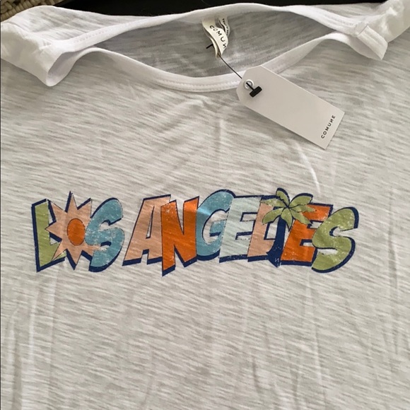 Los Angeles white tee shirt XS NWT🌞🌴 - Picture 1 of 8